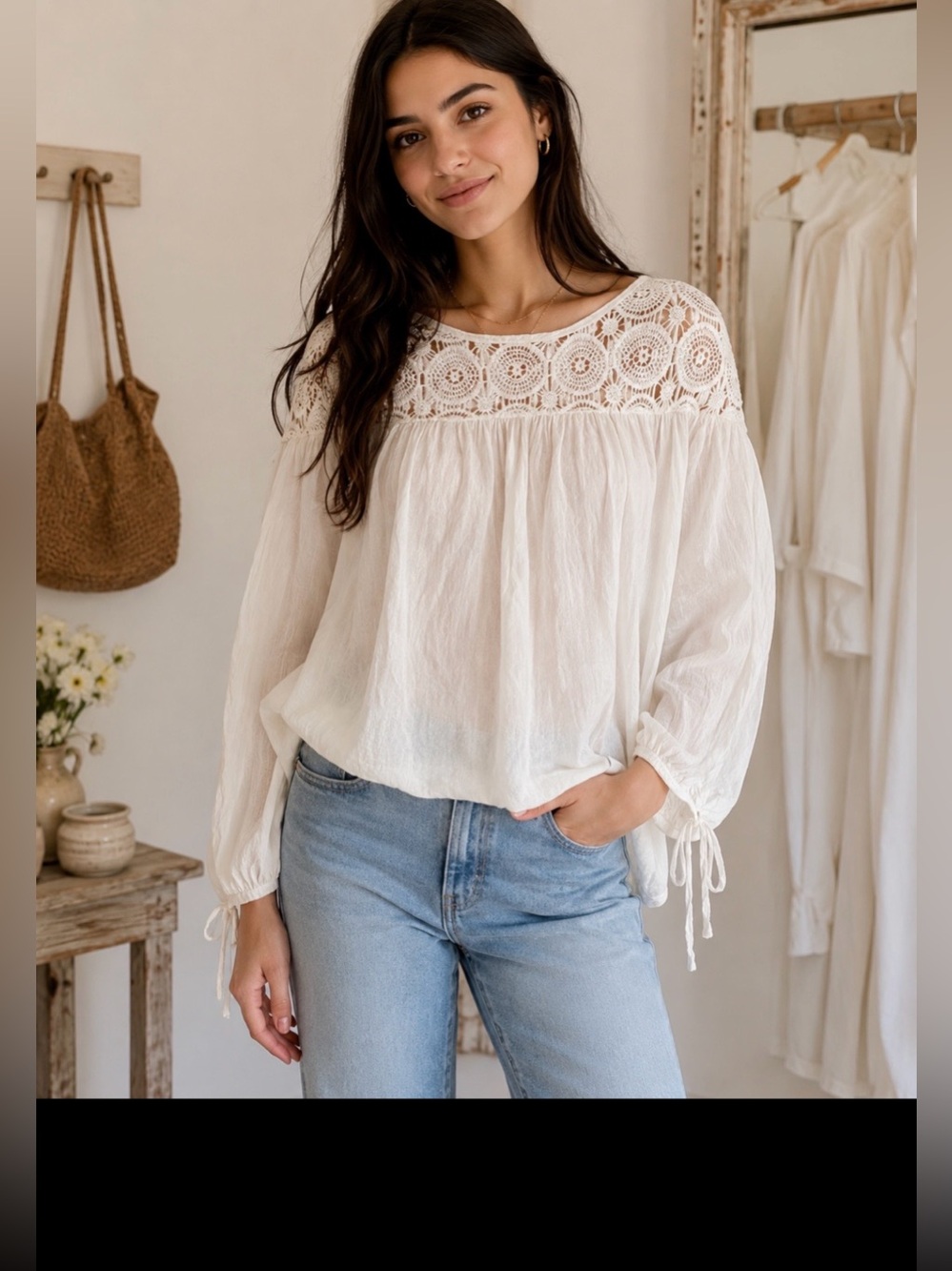 Vanilla Star Cream Lightweight Viscose Top, & KIMONO (2) PIECES